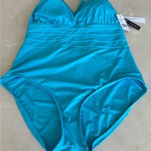 New La Blanca Turquoise Blue One Piece Swim Suit. 16W. $125.
